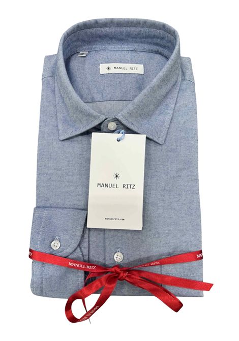 Jeans-effect fabric shirt MANUEL RITZ | shirts | 3732E605LC 24387387